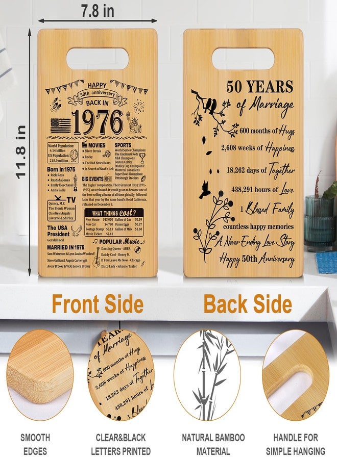 YeohJoy 50th Wedding Anniversary for Women Men,Back In 1975&50 Years of Marriage Double sided Cutting Board Gift for Her Him,best 50 years anniversary Decorations for couple - Image 2