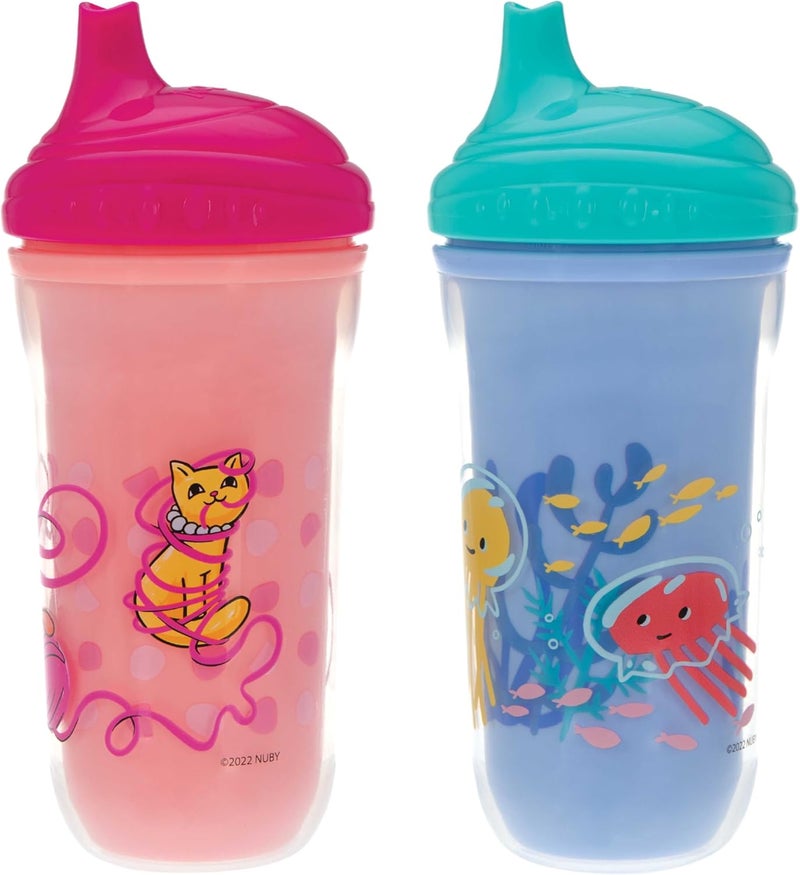 Nuby NoSpill Insulated Hard Spout 9 oz Cup ColorsPrints May Vary2 Count Pack of 1 - Image 3