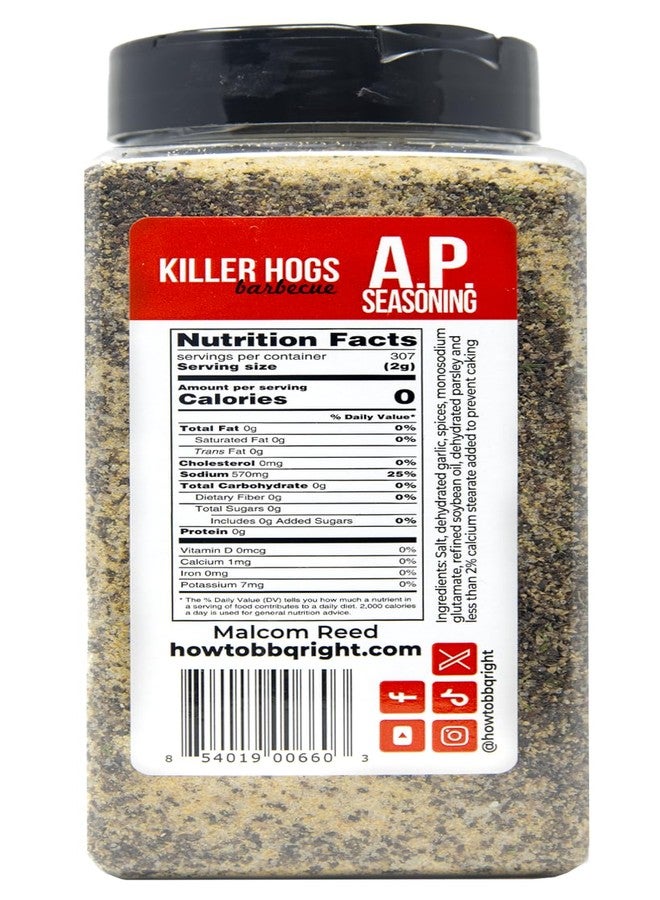 Killer Hogs توابل كيلر هوغز إيه بي، توابل الشواء والطهي على الفحم متعددة الاستخدامات للحم البقري، شرائح اللحم، البرغر، لحم الخنزير، والدجاج، ملح، فلفل، ثوم، عبوة 21.7 أونصة - Image 2