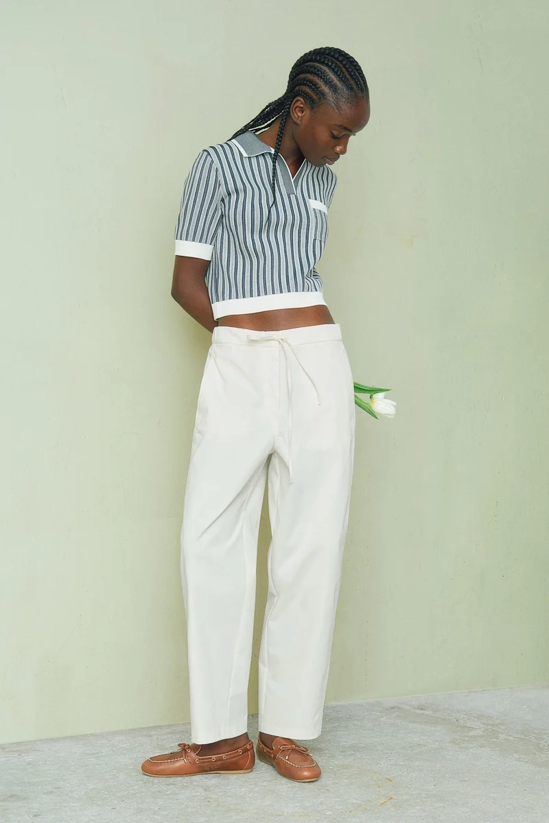H&M Ankle-length barrel-leg trousers