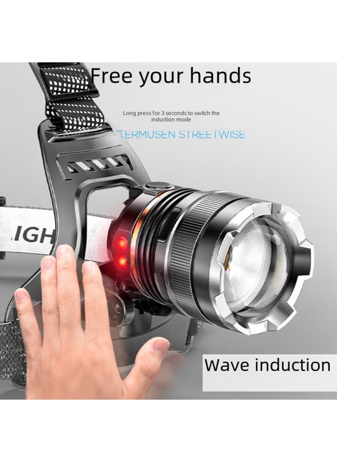 Generic Headlamp Headlight Hat Lighting Outdoor Camping Hiking Torch Head Mounted Flashlight Emergency Rescue Searchlight-Color:18650-1200  - Image 4