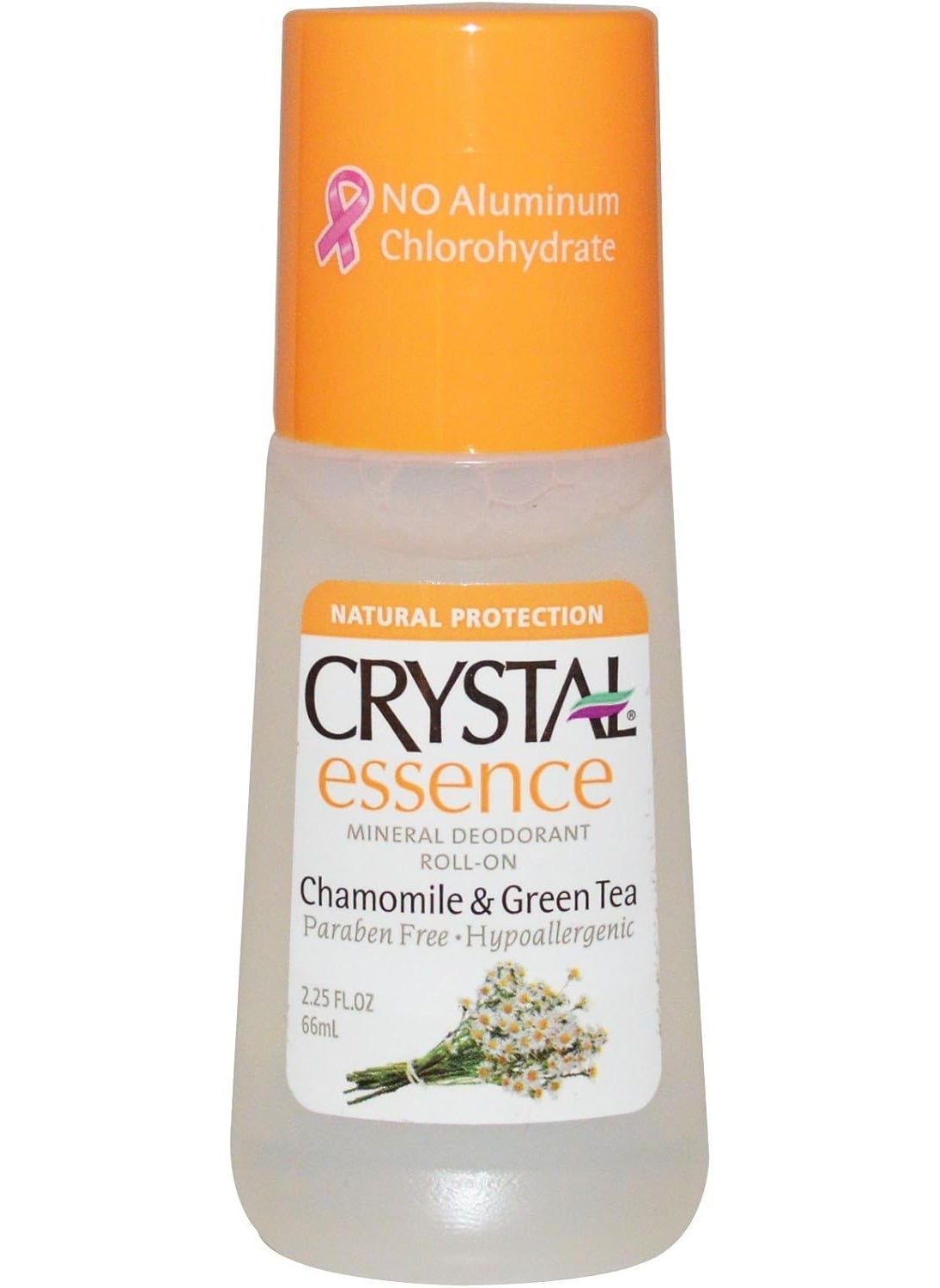 CRYSTAL ESSENCE Crystal Deodorant Essence Roll-On 2.25oz Chamomile/Green Tea (2 Pack) 