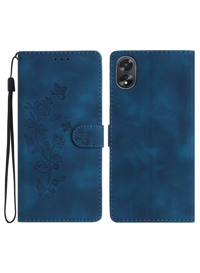 اس-توب جراب هاتف جلدي بنقشة زهور وفراشات لهاتف OPPO A38 - Image 1