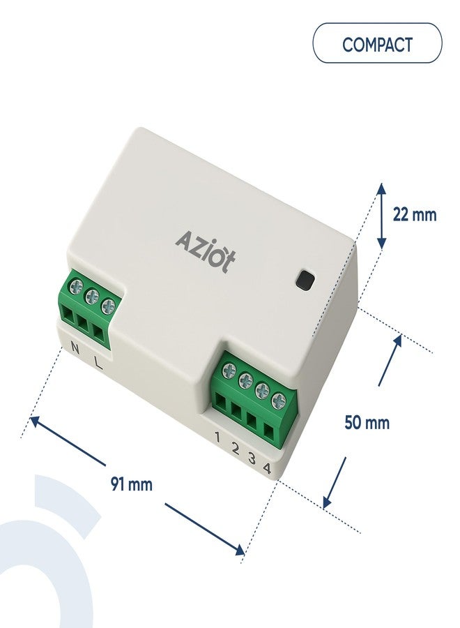 AZIOT 4 Node Smart Switch - Wifi/Bluetooth Communication - Made in India - Timer Function - Voice command (4 Node) - Image 4