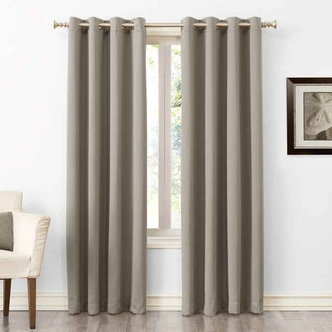 Soho Blackout Energy Efficient Grommet Curtain Single Panel 54 x 84 Stone