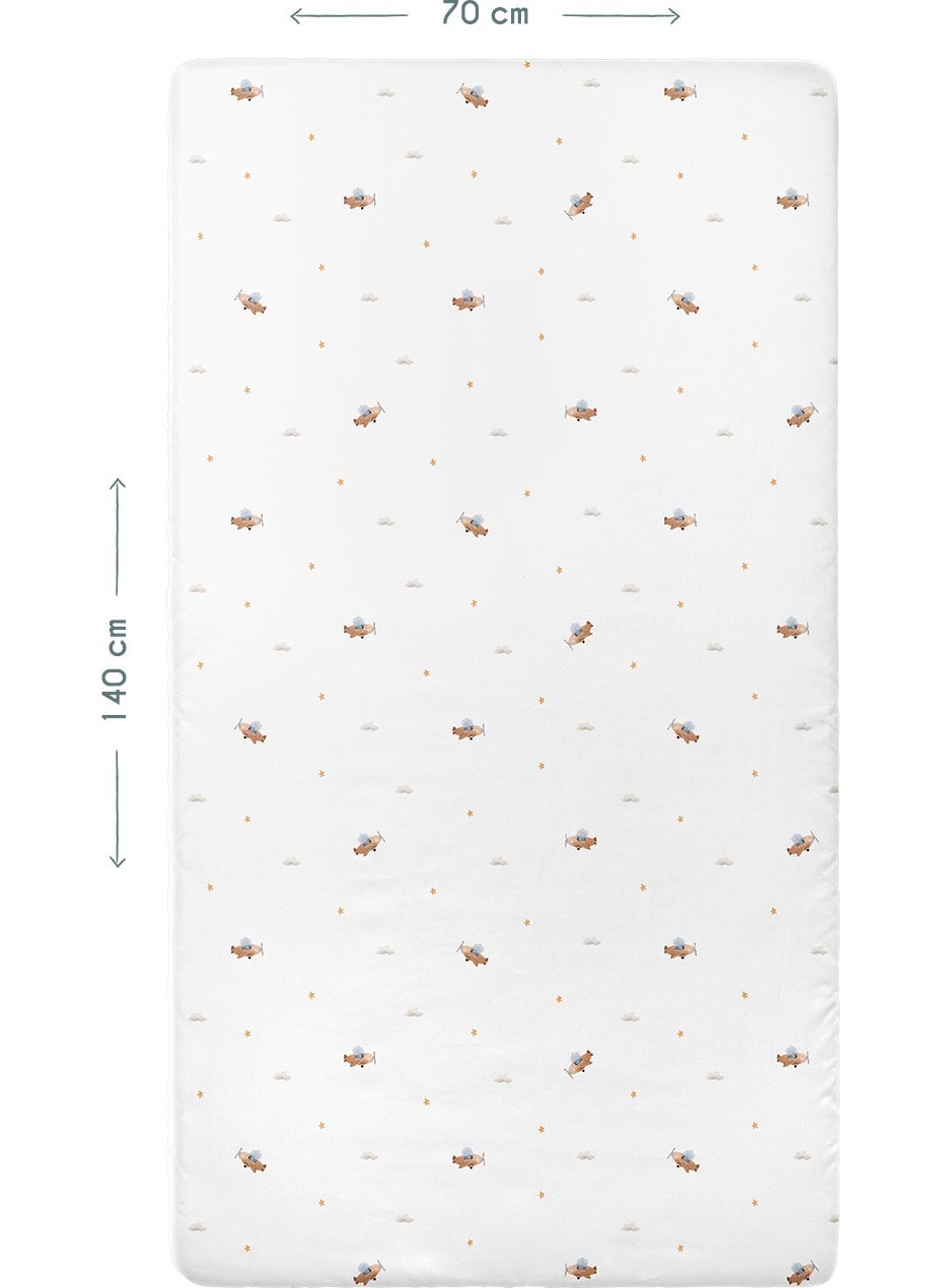 Casadora Baby Happy Tony 100% Cotton Satin Baby Fitted Sheet - 70X140 cm  - Image 2