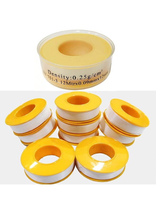 Royal Apex Thread Sealing Teflon Tape En 751-3 With 0.25G/Cm2 Density 0.9Mmx12Mm Ptfe For Pipe Fittings And Fixing Water Leak Pack Of 100  - Image 1