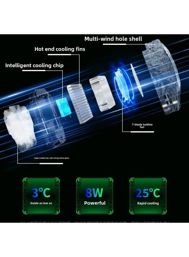 S21 Semiconductor Mobile Phone Radiator Icing Mute Magnetic Hand Tour Live Cooling Digital Display Back Clip-Colour:S21 Clip Black  - Image 5