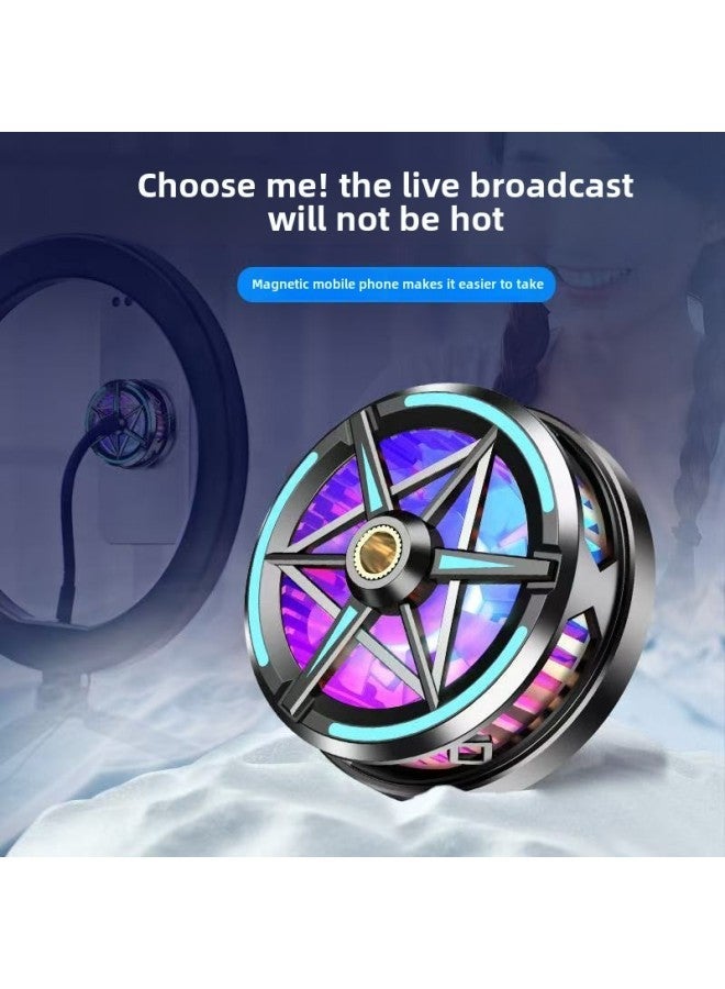 S21 Semiconductor Mobile Phone Radiator Icing Mute Magnetic Hand Tour Live Cooling Digital Display Back Clip-Colour:S21 Clip Black  - Image 4