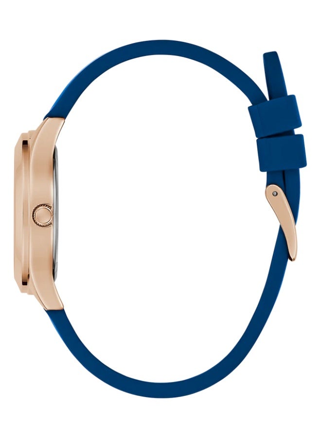 GUESS Ladies Blue Rose Gold Tone Analog Watch GW0745L4 - 34mm - Image 3