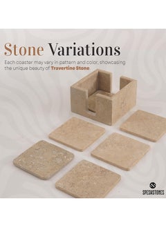 Travertine Marble Coasters 3.5" Inches Set of 6 with Holder for Drinks - Handmade Coasters for Drinks & Table décor - Home & Kitchen Essentials - pzsku/Z02DE4C402E1B70476982Z/45/_/1730804777/b5c5d438-76ec-4026-bb99-dd10f88dd5a3