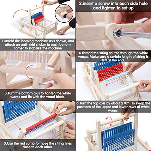 LAVIEVERT Wooden Multi-Craft Weaving Loom DIY Hand-Knitting Weaving Machine Intellectual Toys for Kids - Image 4