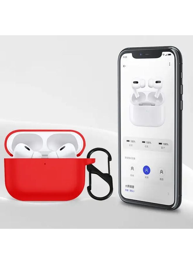 جراب سيليكوني أحمر واقي لـ AirPods Pro 3 - حوض شحن خفيف الوزن ومتين - Image 4