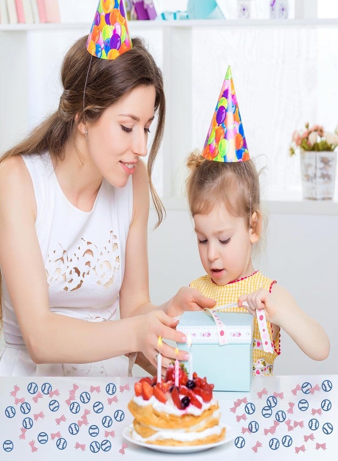 INNORU Baseball or Bow Confetti Glitter, Pink or Blue Boy or Girl Table Decor, Gender Reveal Paper Scatter, Sport Theme Party Table Decoration 120pcs - Image 5