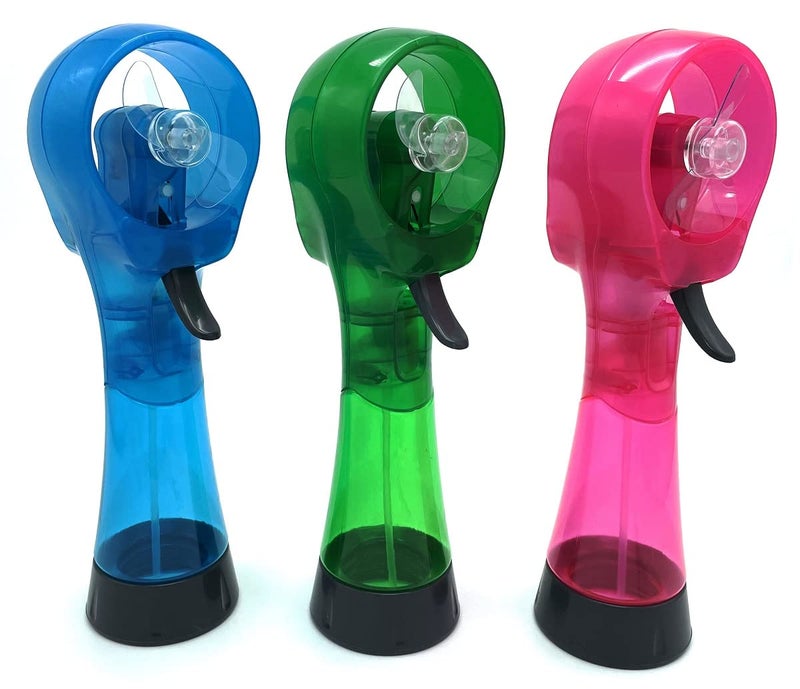 BJPEY BJPEY Water Misting Fans Portable Personal Handheld Spray Fan Cooling Outdoor Cooler Pack of 3 BlueGreenPink 