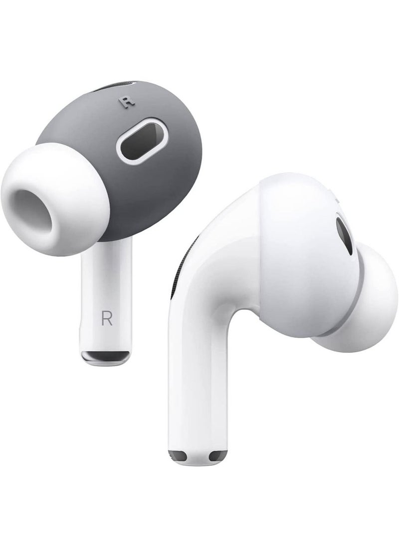 Elago - Ear Tips Cover for AirPods Pro 2 Anti Slip Silicone 2 Pairs - Dark Grey and White - Image 1