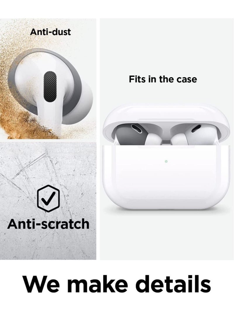 Elago - Ear Tips Cover for AirPods Pro 2 Anti Slip Silicone 2 Pairs - Dark Grey and White - Image 1