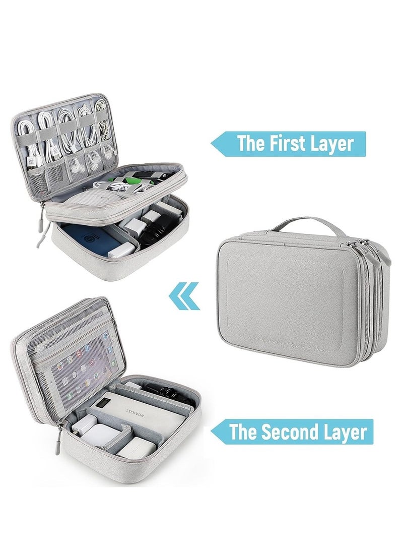 Portable Electronic Accessories Bag Organizer Travel Cable Gadgets Pouch For Charger USB Cables SD Memory Cards Flash Hard Drive Power Bank Ear Phone XL  - Image 2