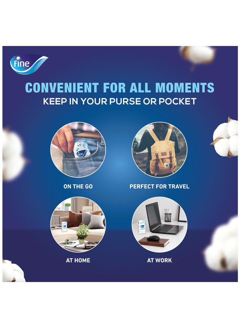 فاين مناديل جيب للوجه، 10 عبوات، كل عبوة تحتوي على 10 أوراق، 3 طبقات - Image 3