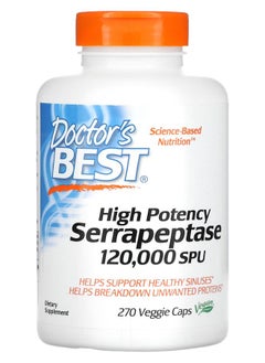 High Potency Serrapeptase 120000 SPU 270 Veggie Caps
