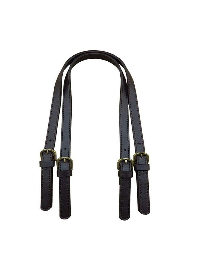 ConStore 2 Pcs Leather Replacement Handles Shoulder Straps With Adjustable Buckle Purse Strap Bag Handles Diy Bag Belt Split Leather (Black)  - Image 5
