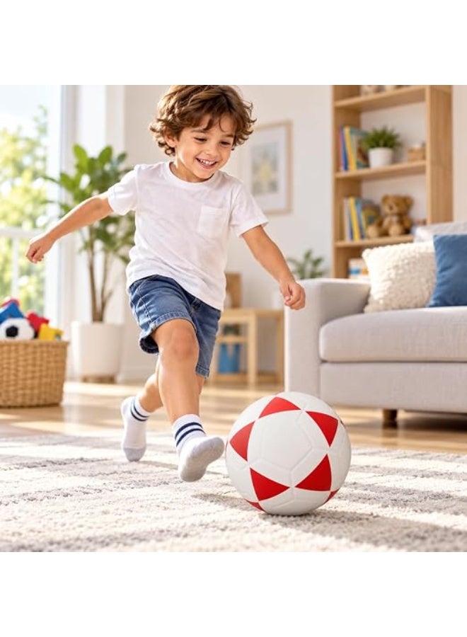 فيرست تشويس كرة قدم كلاسيكية للأطفال والتدريب من First Choice، قطر 22 سم، وزن 370 جم، خامة متينة للعب الترفيهي والرياضي، أبيض وأحمر - Image 5