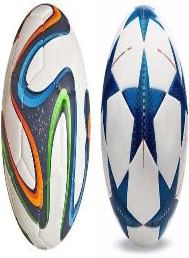 WIKIGO Multi BRAZACA & Bluestar Football - Size: 5 (Pack of 2, Multicolor) - Image 2