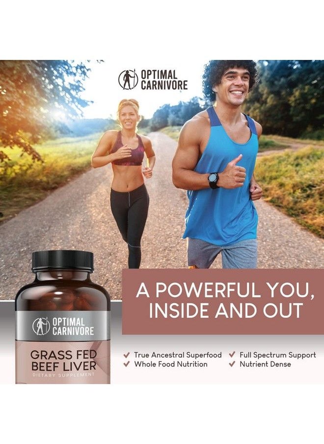 Optimal Carnivore - Grass Fed Beef Liver Capsules Desiccated Beef Liver Supplement Ancestral Superfood From New Zealand (180 Pills) - Image 1