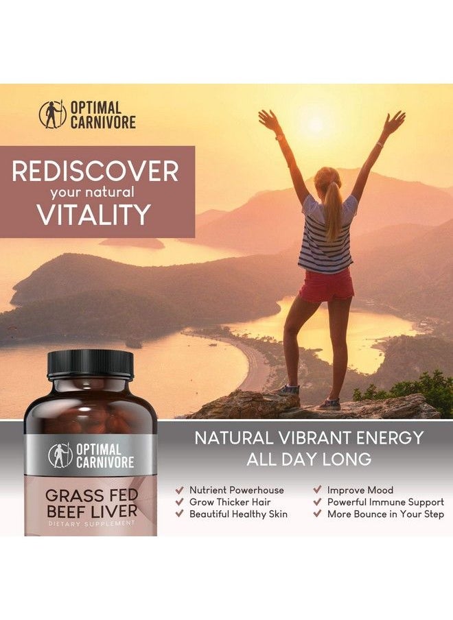 Optimal Carnivore - Grass Fed Beef Liver Capsules Desiccated Beef Liver Supplement Ancestral Superfood From New Zealand (180 Pills) - Image 1