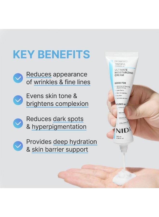 NIDA 100ml Ultimate Moisturizing Cream With Centella Asiatica, Niacinamide, Hyaluronic Acid, Collagenï¼Improve Wrinkles, Fine Lines, Dark Spots, Dry Skin, Redness,3.38 fl. oz. - Image 4