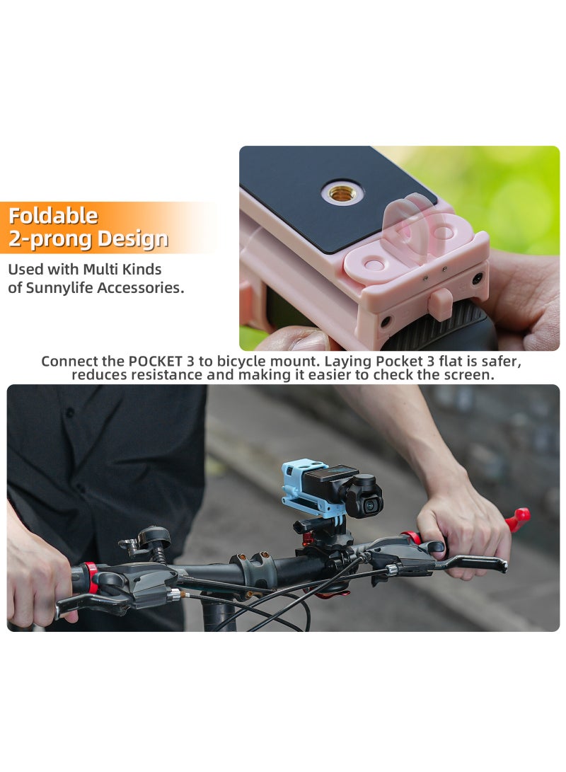 Sunnylife حامل مغناطيسي مخصص متوافق مع DJI Osmo Pocket 3، ملحقات Pocket3 المحسّنة، مشبك مغناطيسي لحامل الحالة على المكتب، السطح العمودي، مقبض قابل للتعديل بزاوية 180°، مع 2 واقي عدسة + 2 واقي شاشة LCD - Image 5