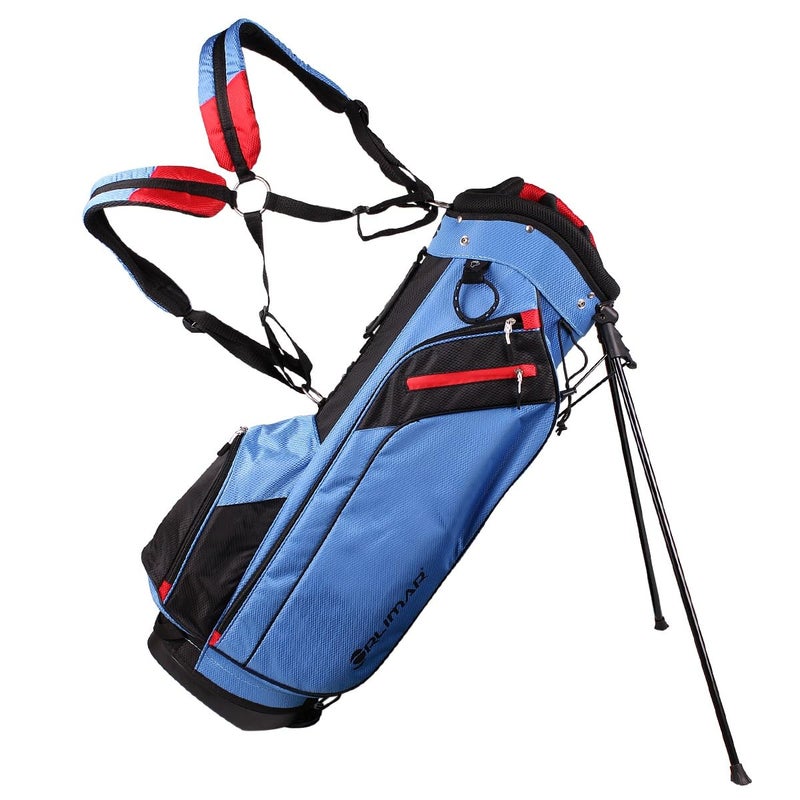 Orlimar SRX 74 Golf Stand Bag BlueRed Lightweight Golf Club Bag for Men Women with 7 Way Divider Top 4 Zippered Pockets Rain Hood Cover Padded Double Carry Strap