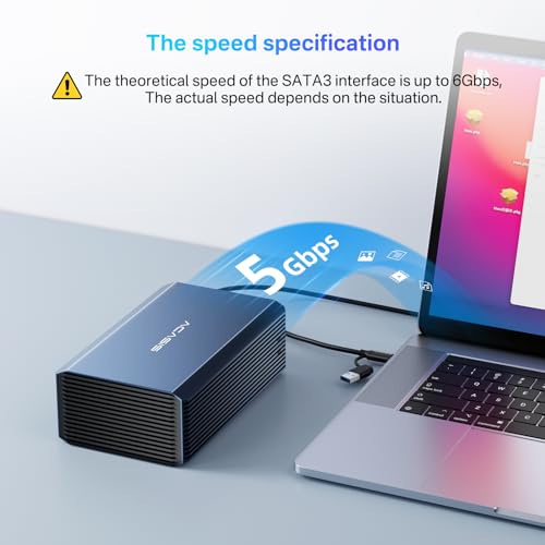 ACASIS 2 Bay External Hard Drive RAID Enclosure for 2.5/3.5" SATA HDD/SSD with USB 3.0,Support RAID 0/1/JBOD/SPAN,Max 6Gbps Under UASP,36TB Capacity Raid Enclosure - Image 5