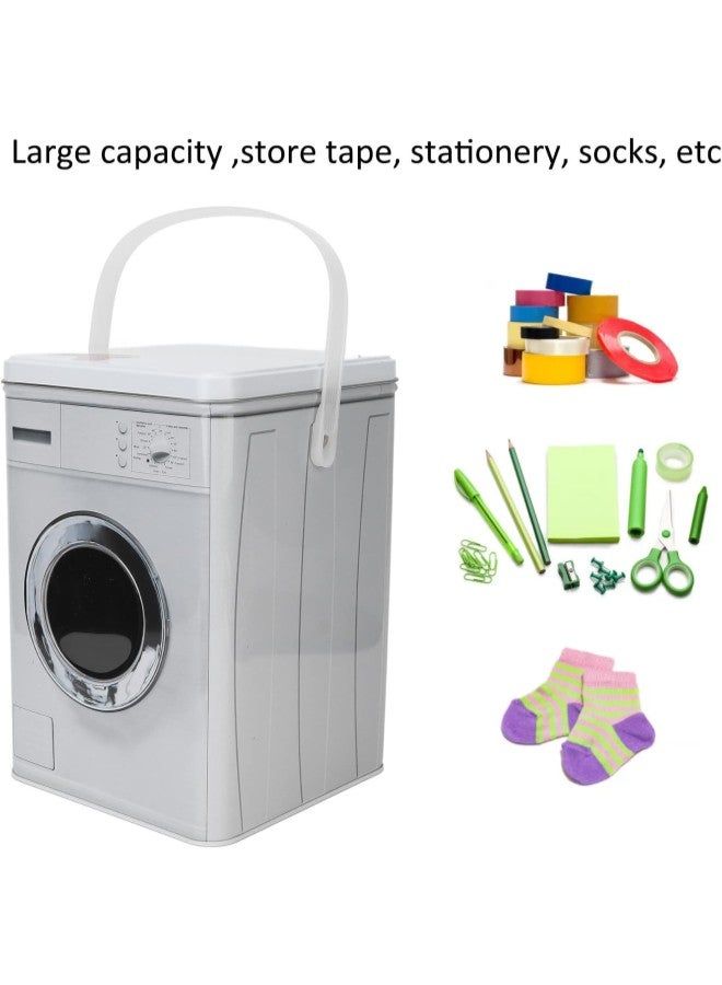 klarako Laundry Powder Box, Detergent Powder Storage Box Washing Machine Portable Cute Adhesive Tapes Stationery Socks Container Organizer with Handle - Image 1