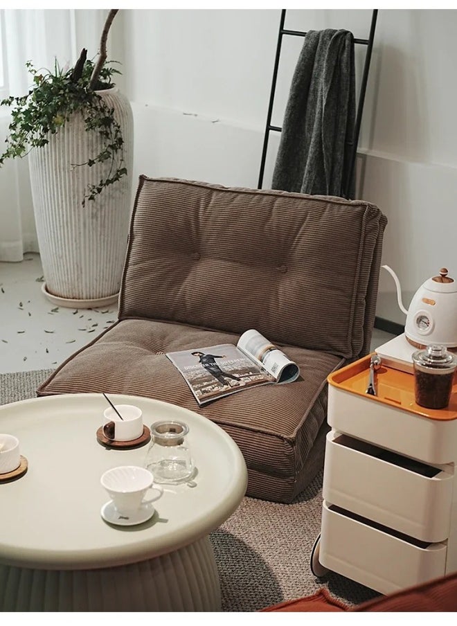 GGEROU - Floor Sofa with Back Support, 5 Reclining Poistion Adjustable Bed, Folding Lazy Bed, Floor Lounge Chair, Gaming Recliner Sofa for Sleeping, Gaming, Reading Brown - Image 1