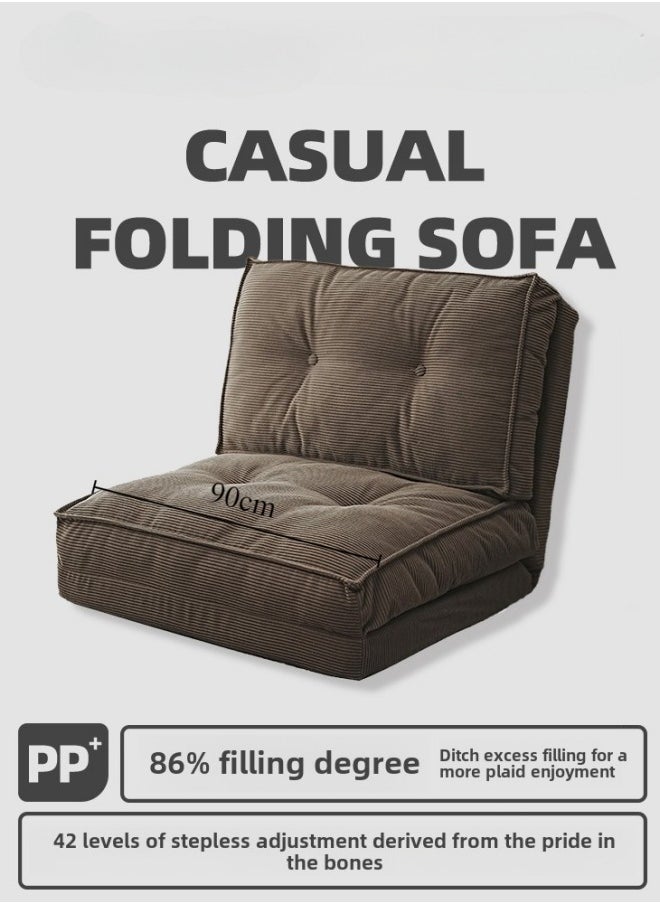 GGEROU - Floor Sofa with Back Support, 5 Reclining Poistion Adjustable Bed, Folding Lazy Bed, Floor Lounge Chair, Gaming Recliner Sofa for Sleeping, Gaming, Reading Brown - Image 1