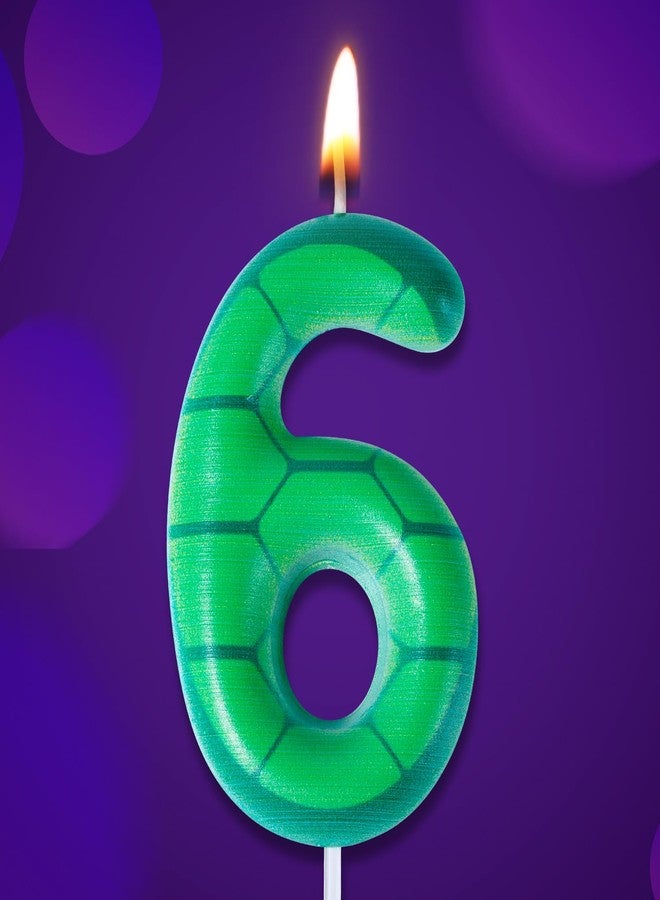 XIHIRCD Turtle Birthday Candles, Green Birthday Candle with Numbers Paraffin Birthday Candle with Turtle Motif for Birthday Party Decoration with Turtle Motif (Number 6) - Image 4