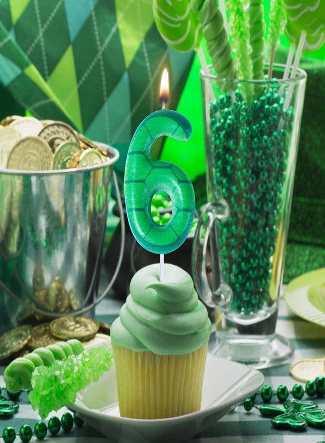 XIHIRCD Turtle Birthday Candles, Green Birthday Candle with Numbers Paraffin Birthday Candle with Turtle Motif for Birthday Party Decoration with Turtle Motif (Number 6) - Image 5