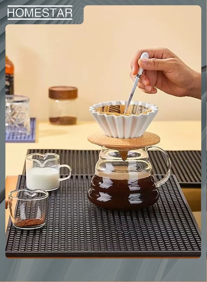 HOMESTAR 2 Pack Bar Mat, 45cm x 30cm x1 cm Thick Durable and Stylish Bar Mat for Spills. Non Slip, Non-Toxic, Service Mat for Tea, Bars, Restaurants, Coffee, and Counter Top - Image 1