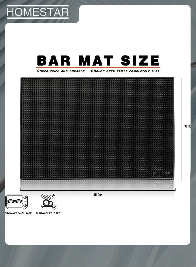 HOMESTAR 2 Pack Bar Mat, 45cm x 30cm x1 cm Thick Durable and Stylish Bar Mat for Spills. Non Slip, Non-Toxic, Service Mat for Tea, Bars, Restaurants, Coffee, and Counter Top - Image 4