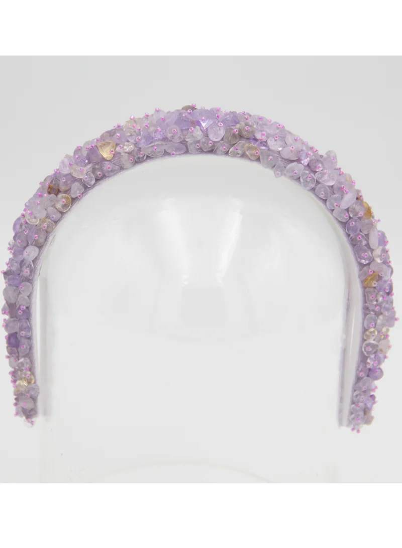 D'Daniela Headband Monalisa For Women's and  Girls Purple Stones Hand Made