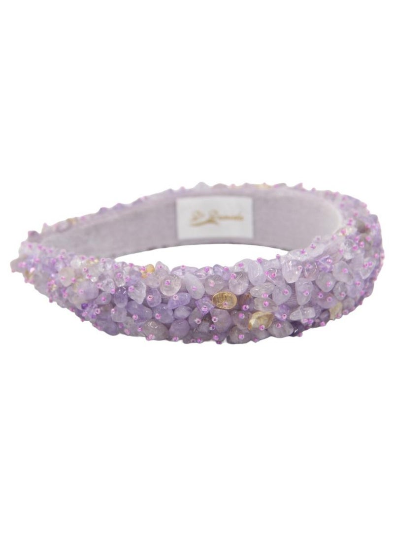 دىدانيالا طوق موناليزا نسائي بناتي أحجار بنفسجية يدوي الصنع - Image 2