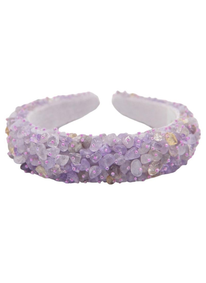 دىدانيالا طوق موناليزا نسائي بناتي أحجار بنفسجية يدوي الصنع - Image 3