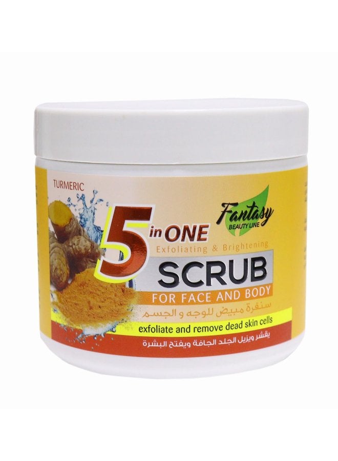 خط الجمال الخيالي مقشر الكركم 5 في 1 لتقشير وتفتيح البشرة 500 مل للوجه والجسم - Image 1