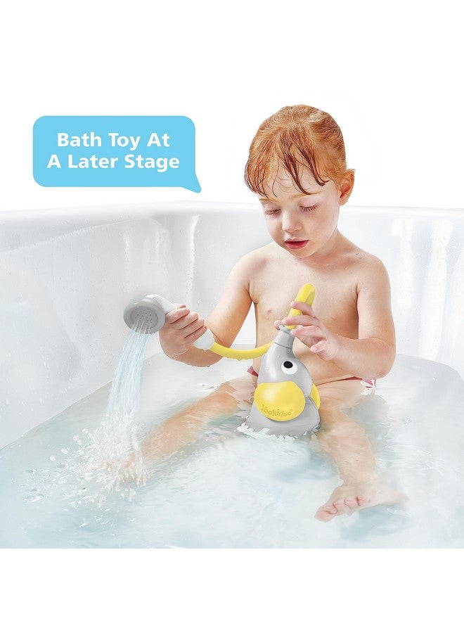 Yookidoo Yookidoo Baby Bath Shower Head - Elephant Water Pump with Trunk Spout Rinser - Control Water Flow from 2 Knobs for Maximum Fun in Tub or Sink for Newborn Babies (Yellow) - Image 4