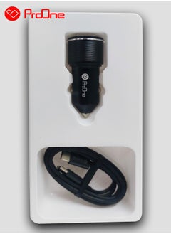 ProOne ProOne PCG30 52.5W Fast Car Charger – USB-A 22.5W + Type-C 30W Dual Ports with Type-C to Type-C Cable  - Image 2