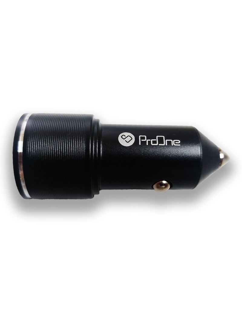 برو واحد شاحن السيارة السريع ProOne PCG30 بقوة 52.5 واط – بمنفذي USB-A (22.5 واط) وType-C (30 واط) مع كابل Type-C إلى Type-C.  - Image 3