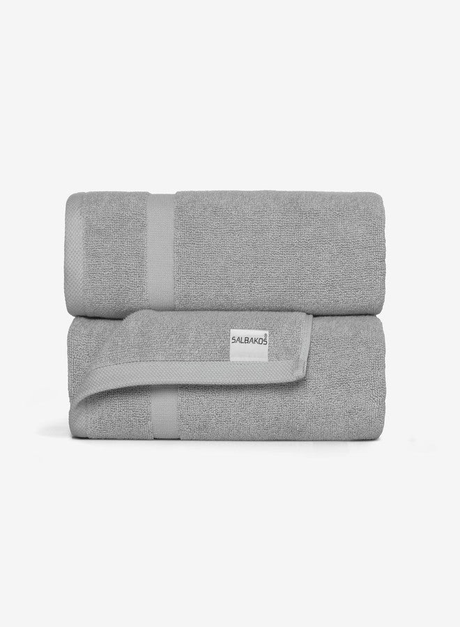 SALBAKOS 100% Turkish Cotton Bath Mat Set 2-Piece - 20x34 inch, Hotel & Spa Collection, Soft, Absorbent, Long Lasting, Durable Bathroom Rugs | Made in Turkey (Silver, 2 Bath Mats) - Image 5