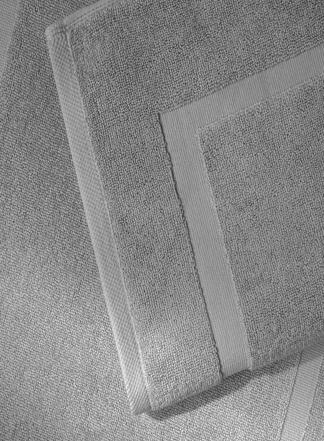 SALBAKOS 100% Turkish Cotton Bath Mat Set 2-Piece - 20x34 inch, Hotel & Spa Collection, Soft, Absorbent, Long Lasting, Durable Bathroom Rugs | Made in Turkey (Silver, 2 Bath Mats) - Image 4