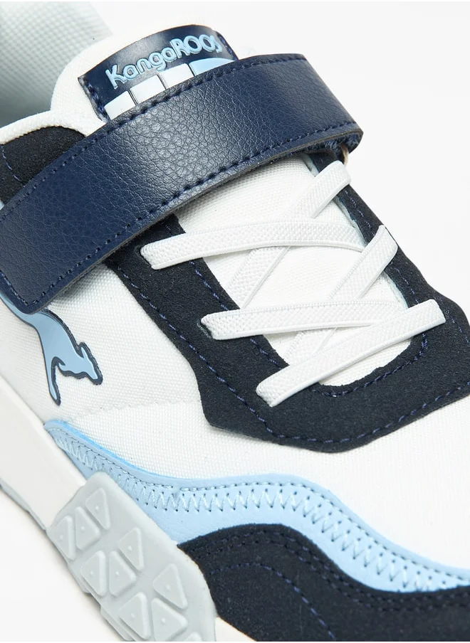 كانغاروس Boys' Logo Embossed Walking Shoes with Hook and Loop Closure